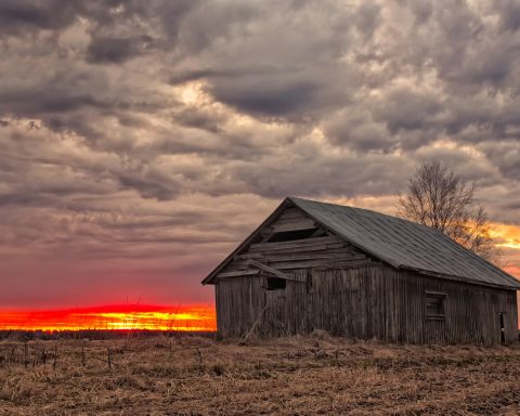 gray wooden house under gray sky