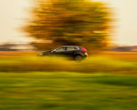 black SUV near grass and trees