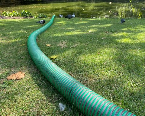 a pipe in the grass