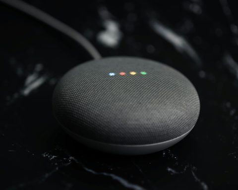 a google home mini sitting on top of a table