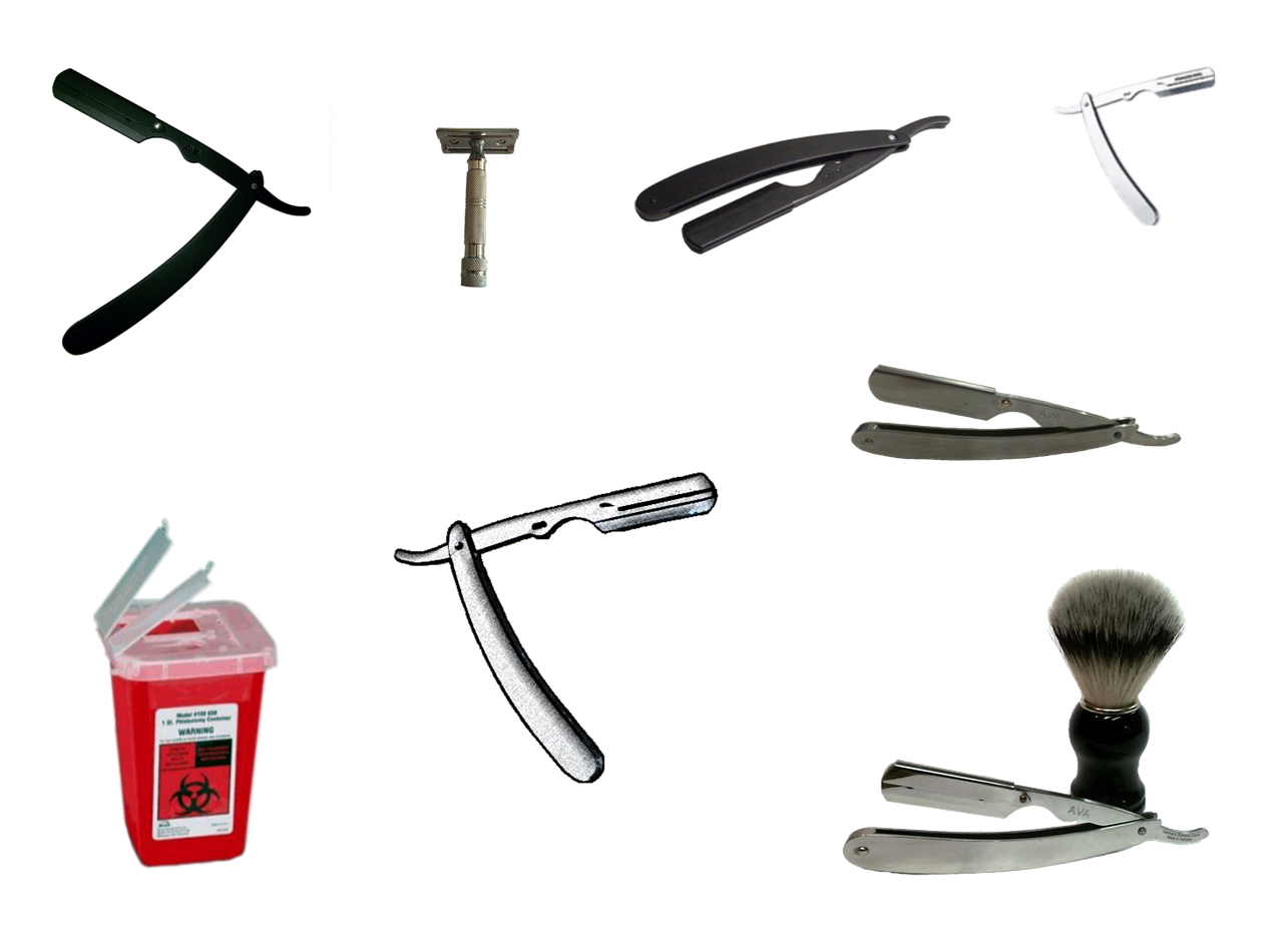 Barbier werkt de neklijn bij van een klant met een trimmer